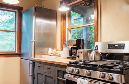 Lanesville Cabin | Chic Catskills Cabin with Hot Tub and Fire Pit