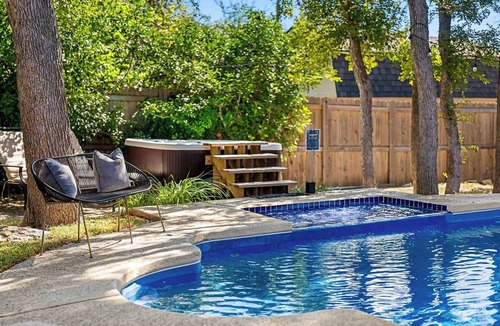 Round Rock West House | Chic Escape: Pool, Hot Tub, Gym & Playroom