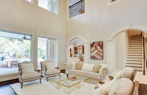 Tomball Villa | Chic Texas Escape w/ Pool, Grill & Home Theater!