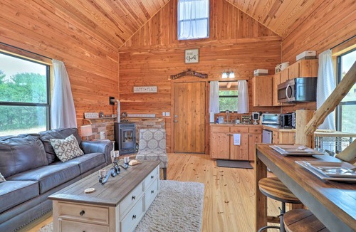 Milam County Cabin | Chic Thorndale Cabin w/Fire Pit & Fishing Pond