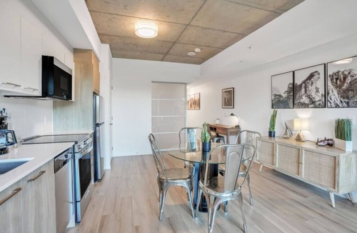 Industrial Park Apartment | Chic Urban 1BR Apt with Balcony and Skyline Views