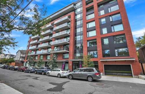 Industrial Park Apartment | Chic Urban 1BR Apt with Balcony and Skyline Views