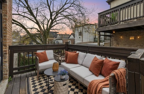 West Town Apartment | Chicago 2BR, Private Deck w/Fire Pit, and Free Street Parking