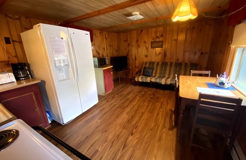 Chestertown Cabin | Chipmunk Cabin, Beautiful hand carved King Bed, Full Kitchen, plus AC! sleep 2