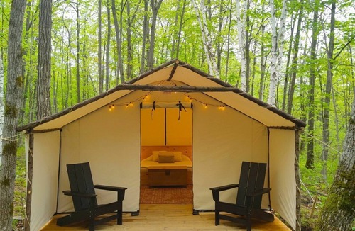Kirkfield RV Rental | Cicily Tent | Canvas Tent with Lake Access