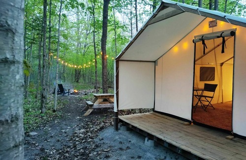 Kirkfield RV Rental | Cicily Tent | Canvas Tent with Lake Access