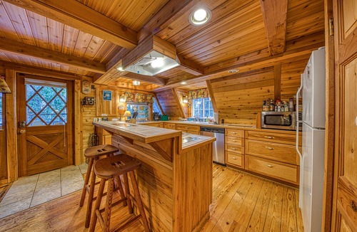 Rhododendron Cabin | Classic waterfront A-frame w/a full kitchen & large deck - close to skiing
