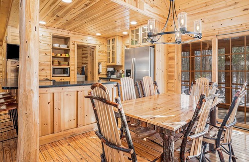Saugatuck Cabin | Classic woodland cabin w/ private hot tub, fireplace, firepit, shared pool