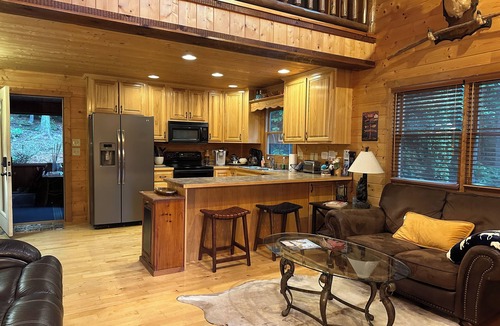 Blue Ridge Cabin | Close to downtown, walk to lake. Huge outdoor deck. Spring specials.🌸🌺