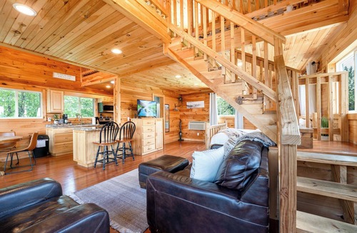 Bryant Cabin | Cloud 9 Cabin with an indoor pool, hot tub, & fire pit!