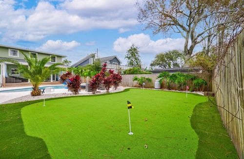Jacksonville Beach House | Coastal Beach Retreat w/Heated Pool, Putting Green