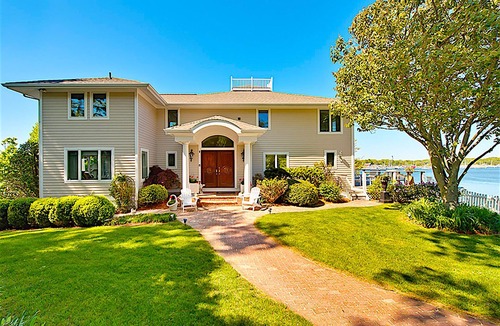 Branford House | Coastal Waterfront Retreat- Private Beach & Hot Tub