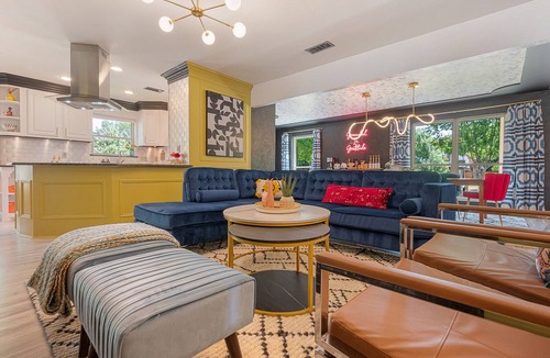 Grand Prairie House | Colorful, Design-Inspired Home with In-Ground Pool Near Cowboys Stadium