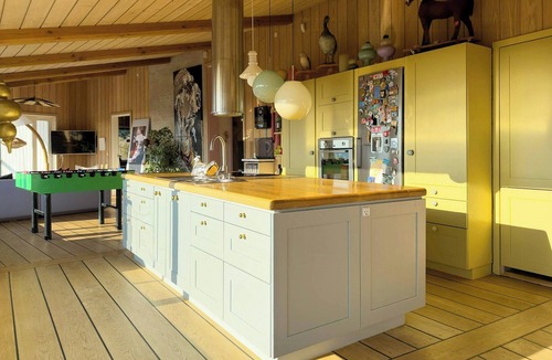 Faarevejle House | Colourful home with panorama near Sejer Bay