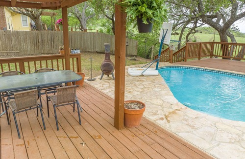 Castroville House | Come enjoy our peaceful house oasis that features a backyard patio with a pool!