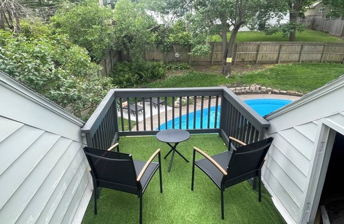 South Central Omaha House | Comfort & Space: 5BR Family Getaway w/Pool, Fire Table, and game room!