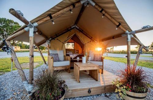 Cassville House | Comfortable Glamping Tent with Fire Pit and Stream Access Near Mark Twain National Forest in Missouri