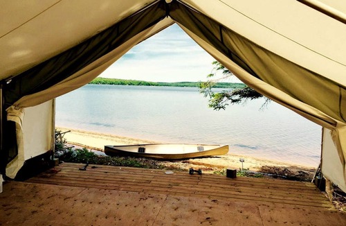 Strong RV Rental | Comfortable Tent Rental with Fire Pit on Lake Bernard, Ontario