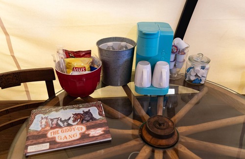 Valley View Cabin | Conestoga Wagon 1 - experience wild west luxury meets wildlife encounters!