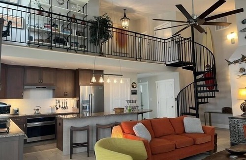 Sandbridge House | Contemporary home on canal w/elevator, dock, private washer/dryer, central AC