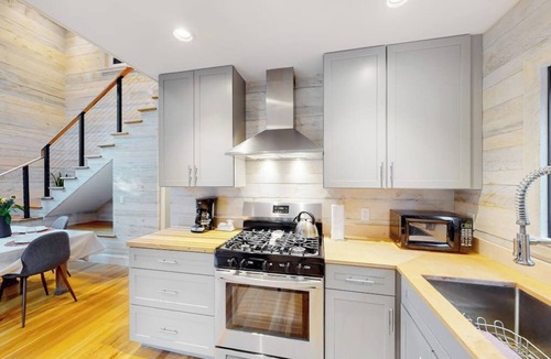 Lamoine House | Contemporary home with woodstove, firepit, 2 kitchens & fast WiFi- walk to beach