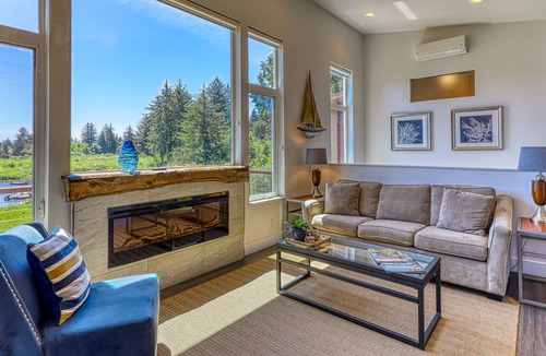 Florence House | Contemporary waterfront home w/ a private hot tub & dock!