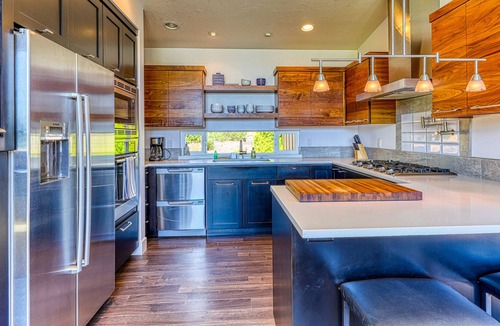 Florence House | Contemporary waterfront home w/ a private hot tub & dock!