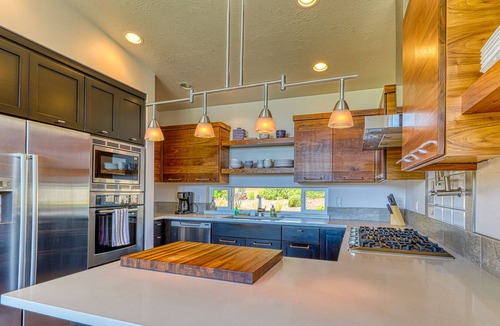 Florence House | Contemporary waterfront home w/ a private hot tub & dock!