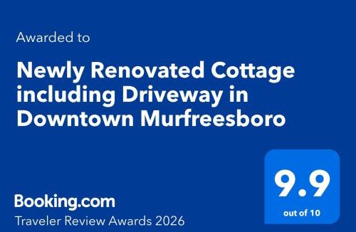 Murfreesboro Apartment | Cottage, Parking, MTSU, downtown Murfreesboro