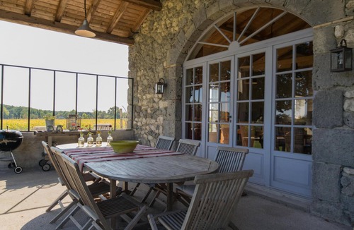 Fargues-sur-Ourbise House | Country house with pool among sunflowers