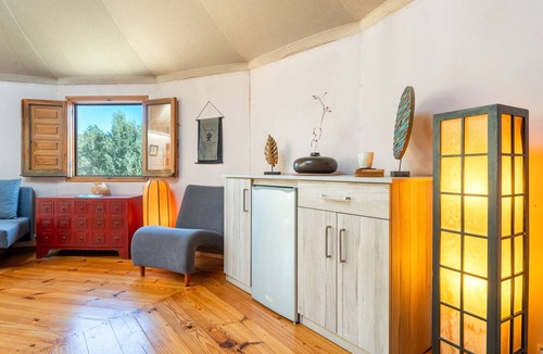 Camarles RV Rental | Country House 'Yurta Mongola Delta Del Ebro' with Sea View, Shared Pool and Wi-Fi