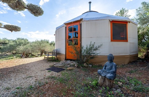 Camarles RV Rental | Country House 'Yurta Mongola Delta Del Ebro' with Sea View, Shared Pool and Wi-Fi