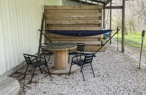 Westphalia House | Couples' Hideaway - Relaxing barndominium with hammock, firepit, & covered patio