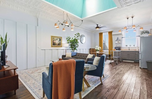 Charleston Apartment | Cozy 2BR Loft in Downtown Charleston, IL
