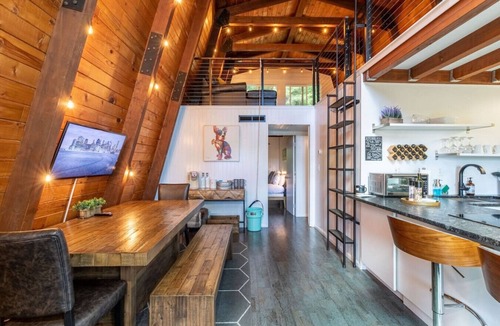 Lakeside Cabin | Cozy A-Frame w/Spa+14 acres+EV+Trails+Lake Access