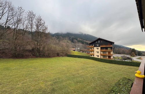 Bernex Apartment | Cozy apartment near slopes, balcony, parking