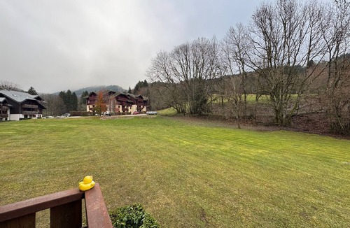 Bernex Apartment | Cozy apartment near slopes, balcony, parking