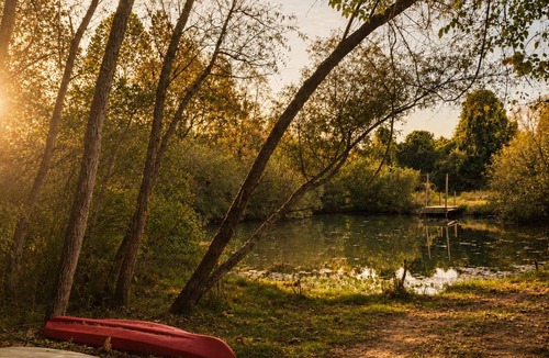 Louisville Cabin | Cozy Cabin Getaway Surrounded by Spring Fed Creeks and Pond