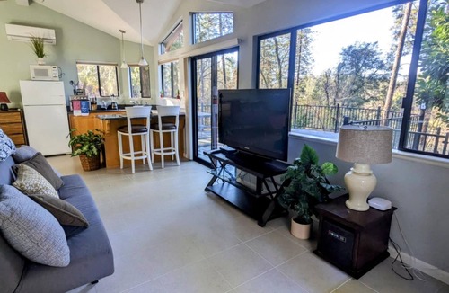 Colfax Cabin | Cozy cabin in enchanting Colfax with AC, WiFi, Jacuzzi, private back deck
