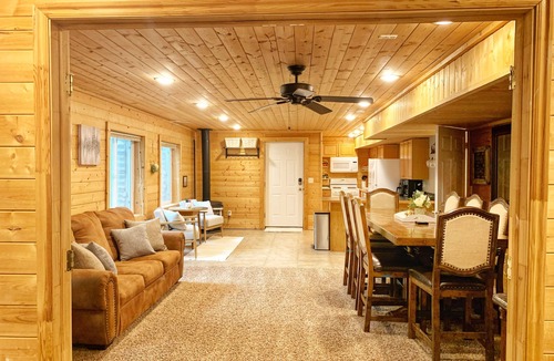 Mountain Green House | Cozy Cabin Themed Basement