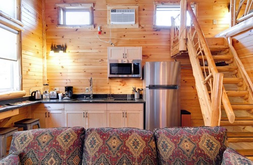 Lake Placid Cabin | Cozy Cabin with second floor loft, fireplace, campfire pits, and kitchen