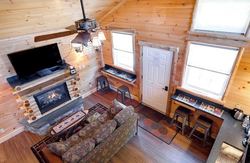 Lake Placid Cabin | Cozy Cabin with second floor loft, fireplace, campfire pits, and kitchen