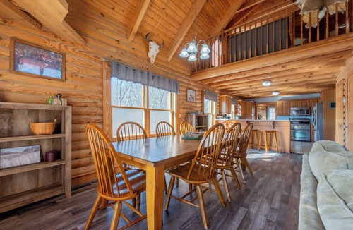 Christiansburg House | Cozy cabin with mountain views, game room, fire pit, soaking tub, and bright gathering spaces