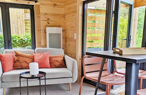 Saint-Berthevin Cottage | Cozy chalet for 4, terrace, 2 bedrooms at Coupeau camping