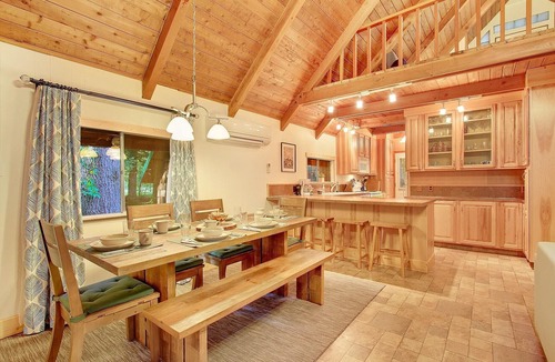 Packwood House | Cozy, clean, updated cabin w/hot tub, fireplace, fire pit, BBQ, smart TV