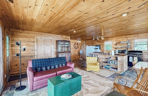 Mariaville Cabin | Cozy lakefront cabin with amazing views, deck, firepit, & water access