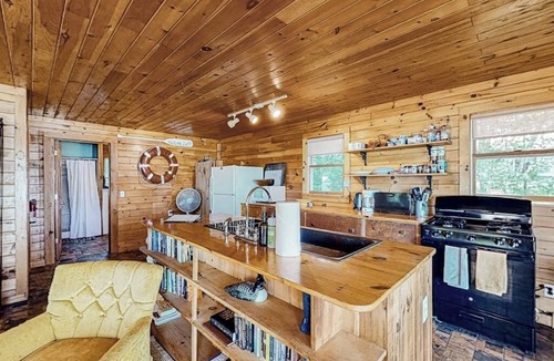 Mariaville Cabin | Cozy lakefront cabin with amazing views, deck, firepit, & water access