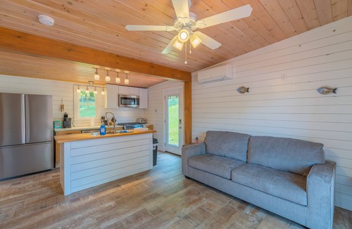 Hiwassee House | Cozy lakefront retreat with private dock, scenic views, updated interiors and serene outdoor seating