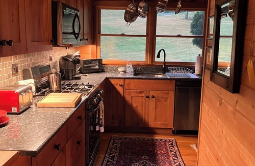 Catskill Cabin | Cozy Mountain Cabin with fireplace, views and trails on pond