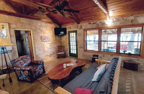 Lago Vista Cabin | Cozy, private waterfront stone cabin on the north shore of Lake Travis